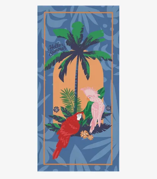 Toalha De Praia Aveludada Estampada Lepper Azul