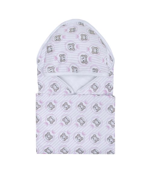 Toalha Com Capuz Bebê Vivaldi Rosa