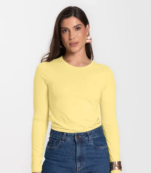 Blusa Manga Longa Básica Select Amarelo