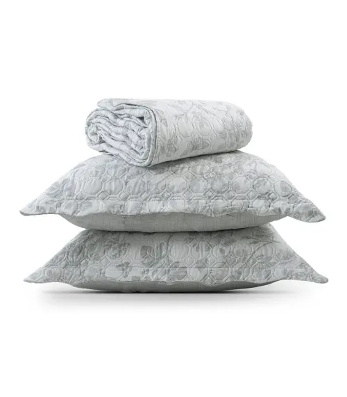 Kit Cobre Leito Matelassê Queen Appel Cinza