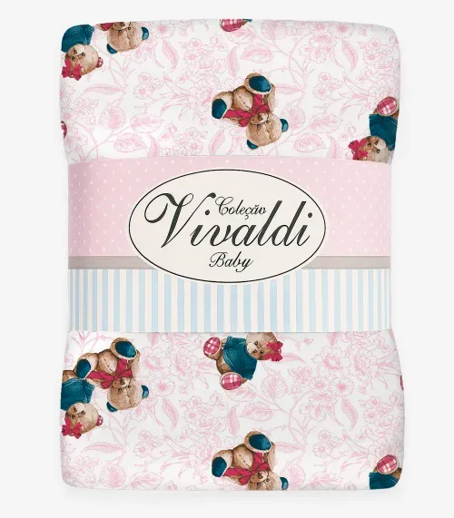 Manta Dupla Face Baby Vivaldi Rosa