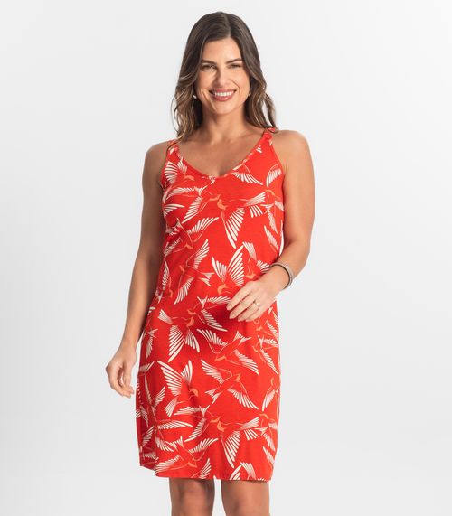 Vestido Estampado Rovitex Laranja
