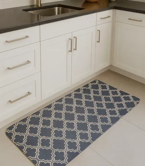 Tapete Cozinha Base Antiderrapante Tapetes Junior Cinza