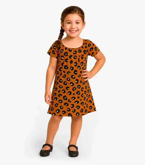Vestido Feminino Infantil Select Marrom
