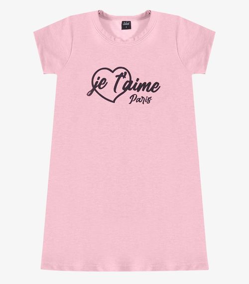 Vestido Feminino Infantil em Molecotton Select Rosa