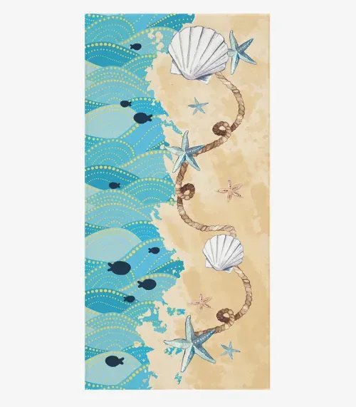 Toalha De Praia Aveludada Estampada Lepper Azul