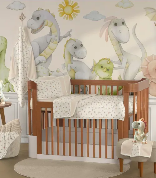 Jogo Cama Baby Estampado Vivaldi Bege