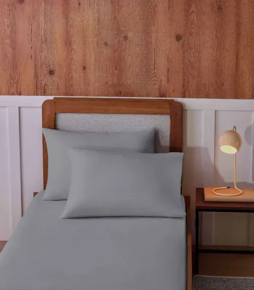 Jogo De Cama Solteiro Malha 2 Peças Liso Vivaldi Cinza