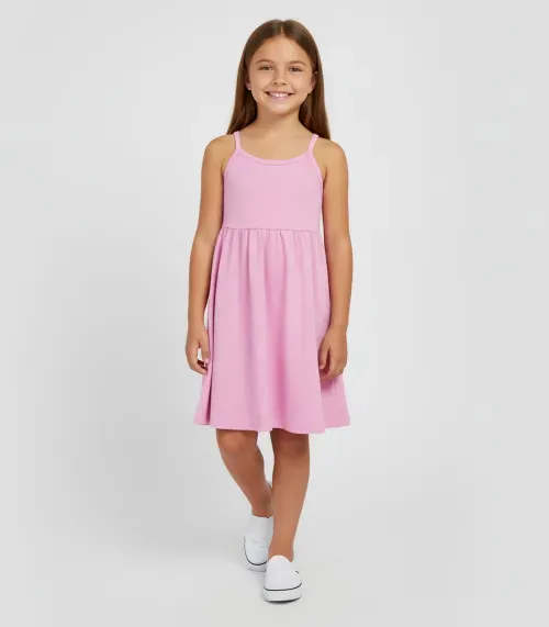Vestido Feminino Infantil de Alças Select Rosa