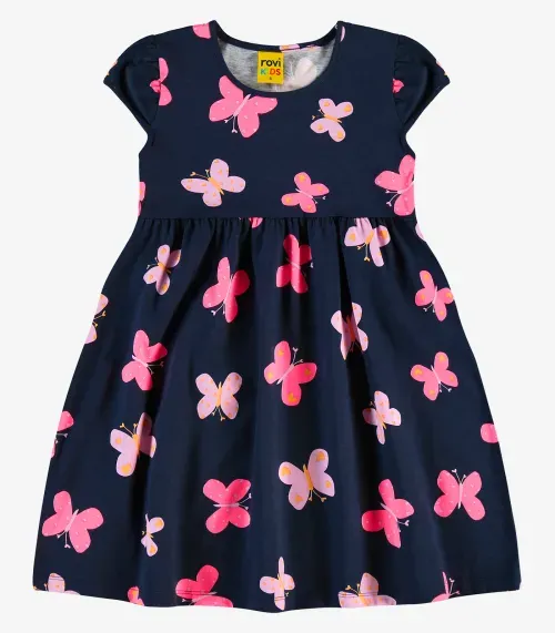 Vestido Feminino Meia Malha Rovi Kids Azul