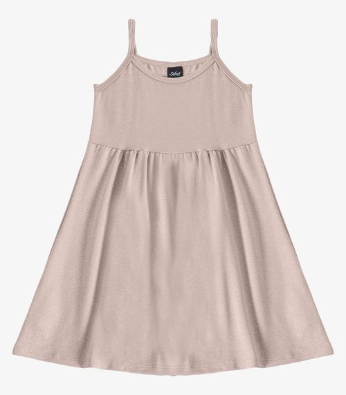 Vestido Feminino Infantil de Alças Select Marrom