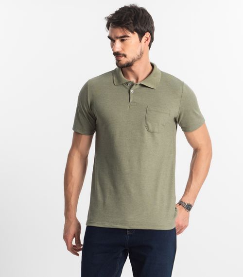 Polo Masculina Pique Diametro Verde