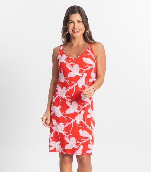 Vestido Estampado Rovitex Rosa