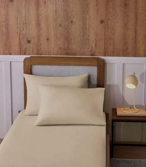 Jogo De Cama Solteiro Malha 2 Peças Liso Vivaldi Bege