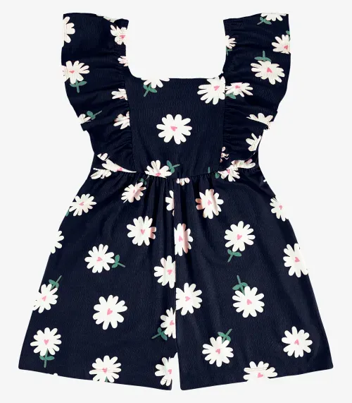 Macaquinho Visco Maquinetada Feminino Rovi Kids Azul