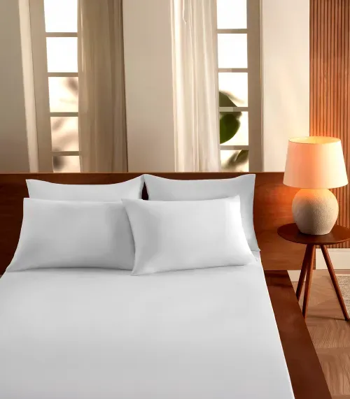 Jogo De Cama Casal Malha 3 Peças Liso Vivaldi Branco