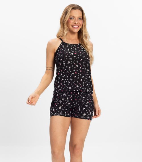 Short Doll Curto Feminino De Liganete Bella Ana Preto