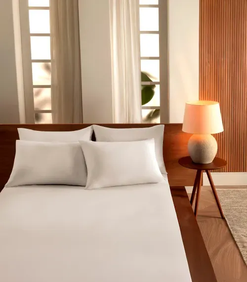 Jogo De Cama Casal Malha 3 Peças Liso Vivaldi Bege