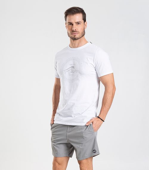 Bermuda Masculina De Microfibra Sarjada Long Bong Cinza