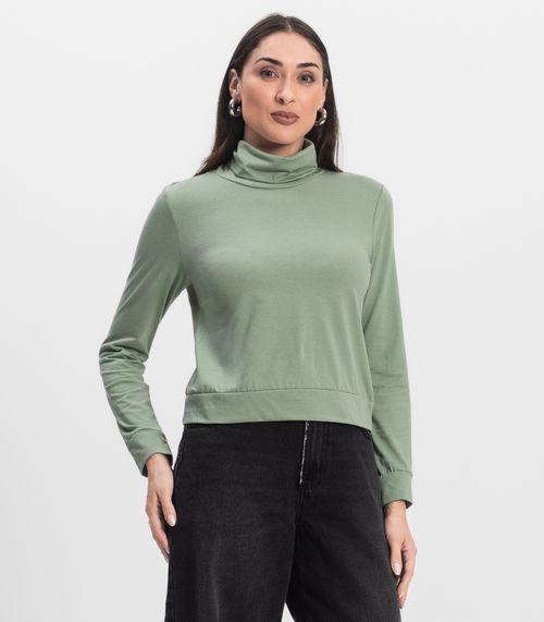 Blusão Gola Alta Infinita Cor Feminino Verde