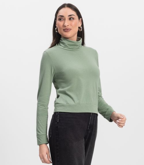 Blusão Gola Alta Infinita Cor Feminino Verde