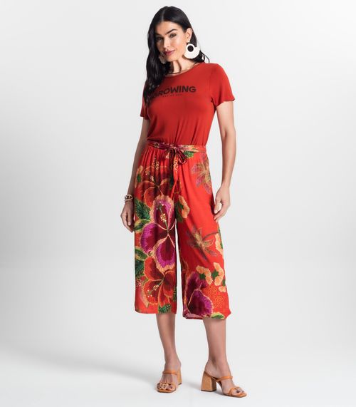 Calça Pantacourt Infinita Cor Laranja