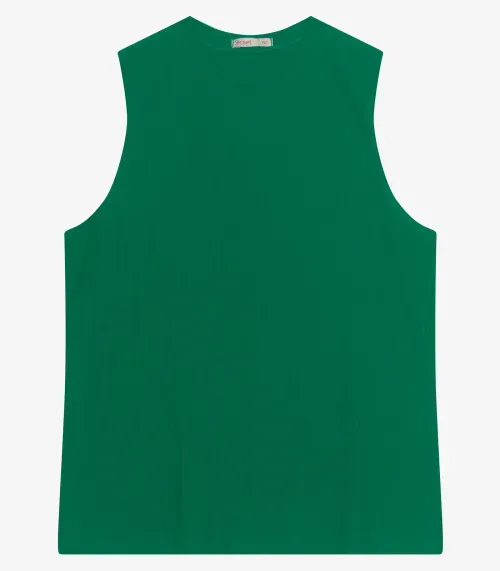 Regata Plus Size Em Ribana Canelada Secret Glam Verde