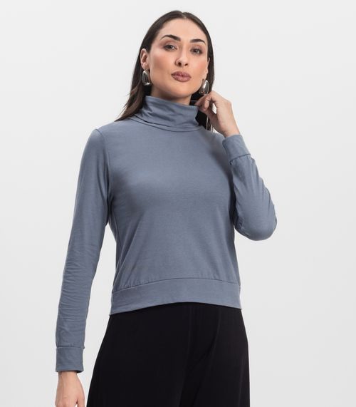 Blusão Gola Alta Infinita Cor Feminino Cinza