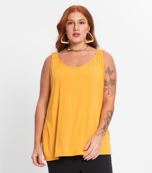 Blusa De Alça Feminina Plus Size Secret Glam Amarelo