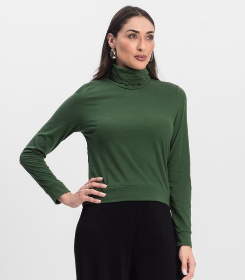 Blusão Gola Alta Infinita Cor Feminino Verde