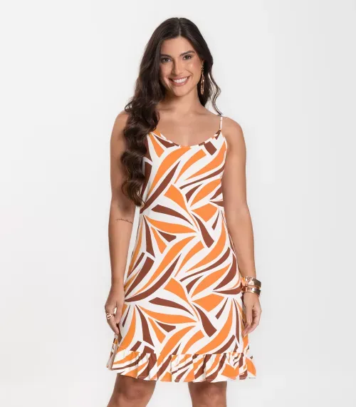 Vestido Feminino Estampado Select Bege