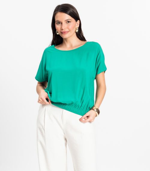 Blusa Feminina manga curta Infinita Cor Verde