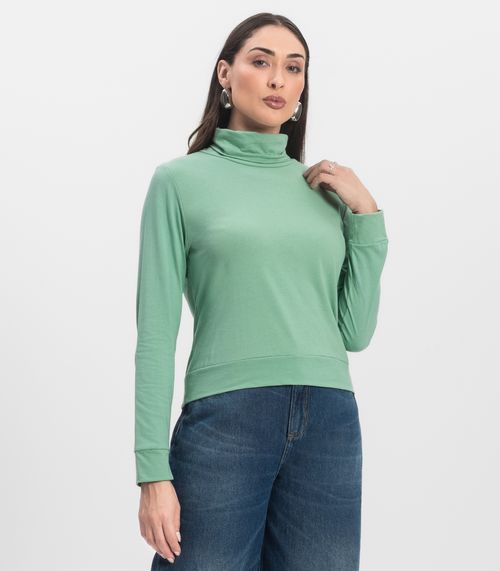 Blusão Gola Alta Infinita Cor Feminino Verde