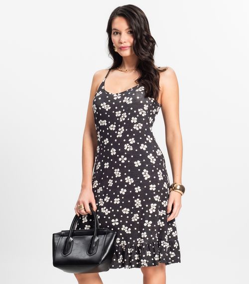 Vestido Feminino Estampado Select Bege