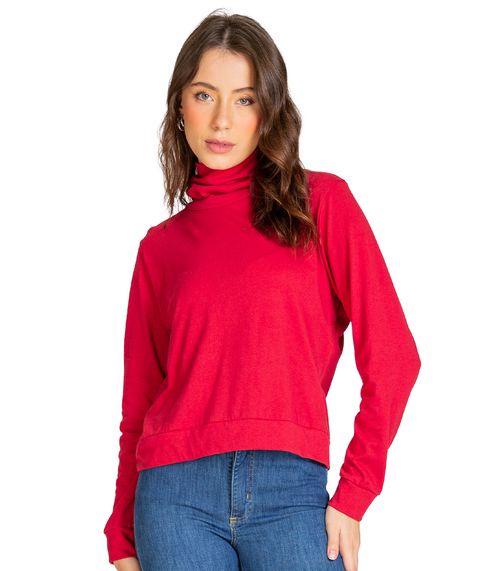 Blusão Gola Alta Infinita Cor Feminino Vermelho