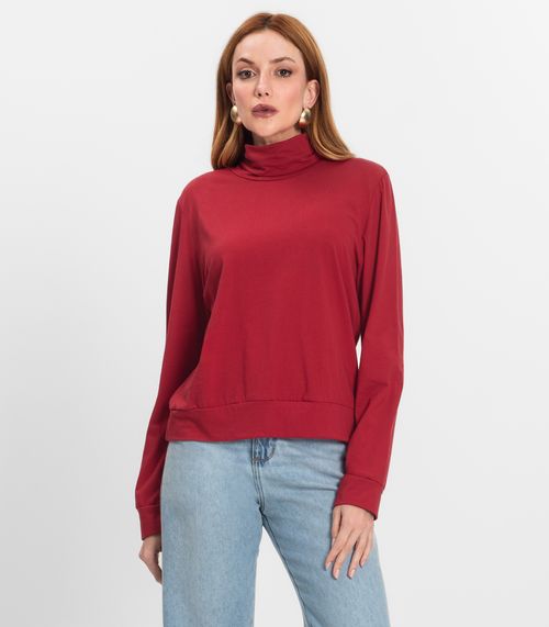 Blusão Gola Alta Infinita Cor Feminino Vermelho