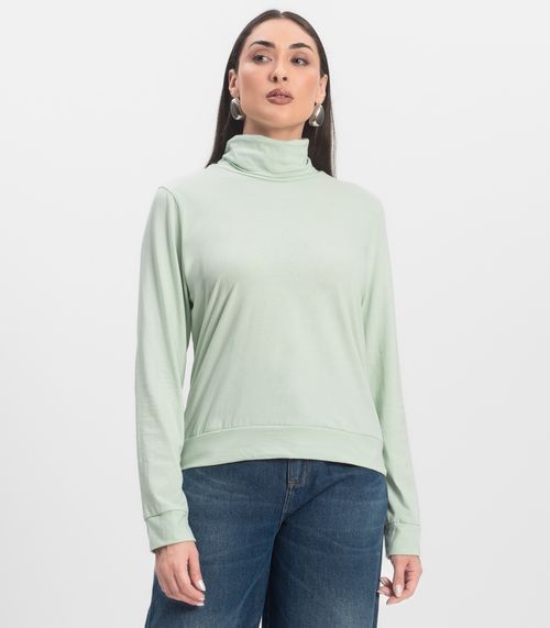 Blusão Gola Alta Infinita Cor Feminino Verde