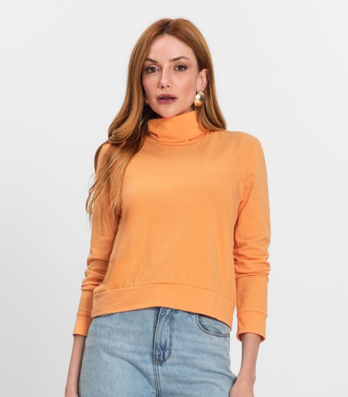 Blusão Gola Alta Infinita Cor Feminino Laranja