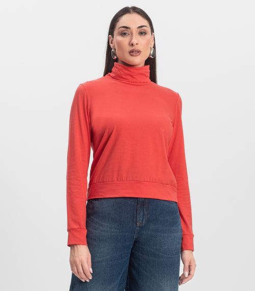 Blusão Gola Alta Infinita Cor Feminino Laranja