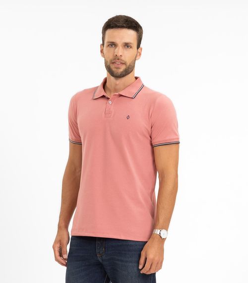 Camisa Polo Masculina Diametro Rosa