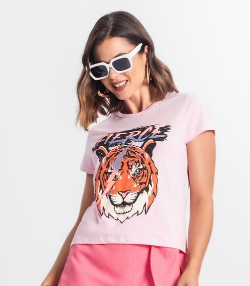 Blusa T-Shirt Feminina Estampada Select Rosa