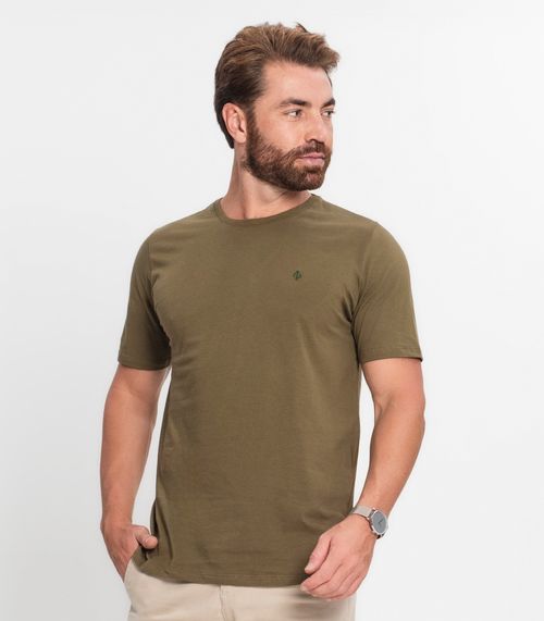 Camiseta Masculina Plus Size Meia Malha Diametro Verde