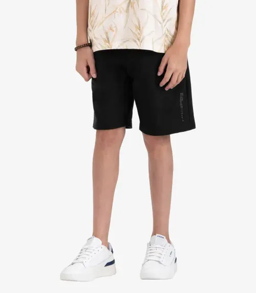 Bermuda Juvenil Masculina em Moletom Sarjado Minty Preto