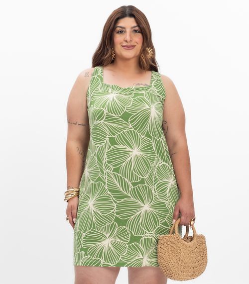 Vestido Curto Feminino Plus Size Secret Glam Verde