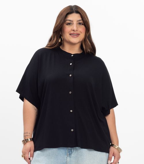 Camisa Feminina Plus Size Secret Glam Preto