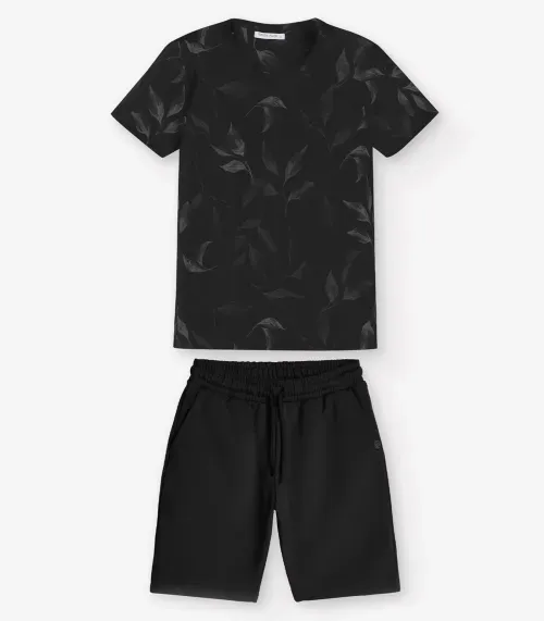 Conjunto Camiseta com Bermuda Masculino Trick Nick Preto