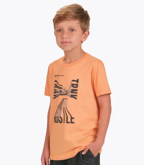 Conjunto Camiseta com Bermuda Masculino Trick Nick Laranja