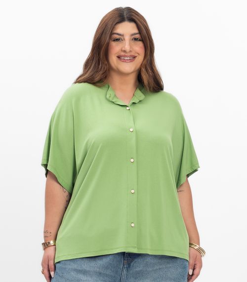 Camisa Feminina Plus Size Secret Glam Verde