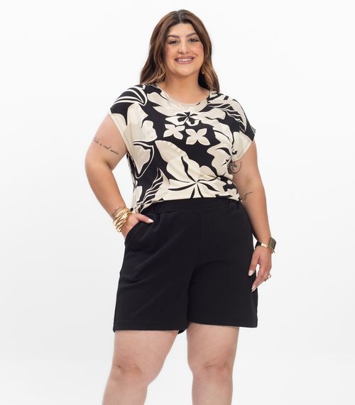 Shorts Feminino Plus Size Secret Glam Preto