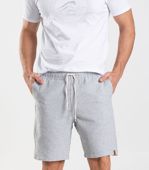 Bermuda Masculina Sarja Elástico E Bolsos Shift Cinza